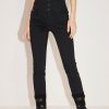 MISS SIXTY High Waist | Super High Waist Fleece Thermal Jeans With Four Buttons Black