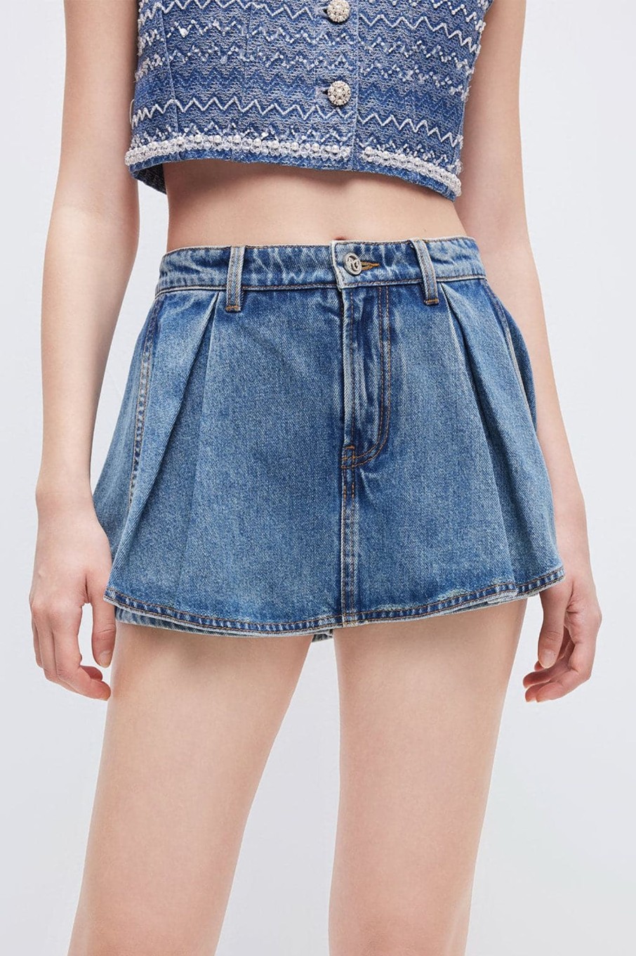 MISS SIXTY Skirts | Vintage Blue High-Waisted Denim Mini Skirt Middle Blue