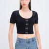 MISS SIXTY Tops | U Neck Slim Fit Cropped T-Shirt