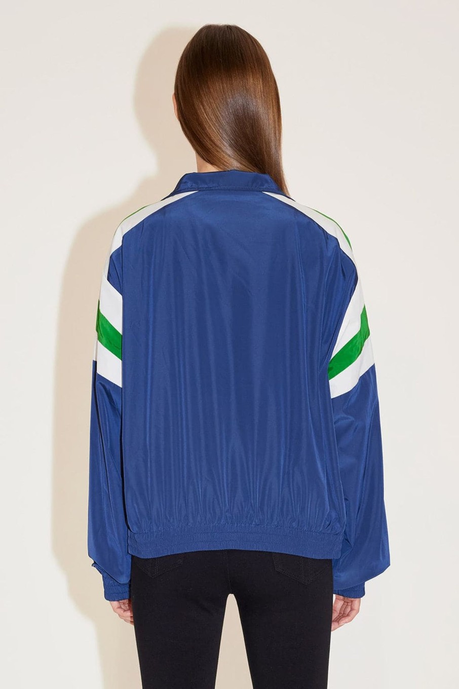 MISS SIXTY Jackets & Outerwears | Stand Collar Colourblock Sporty Jacket Dark Blue