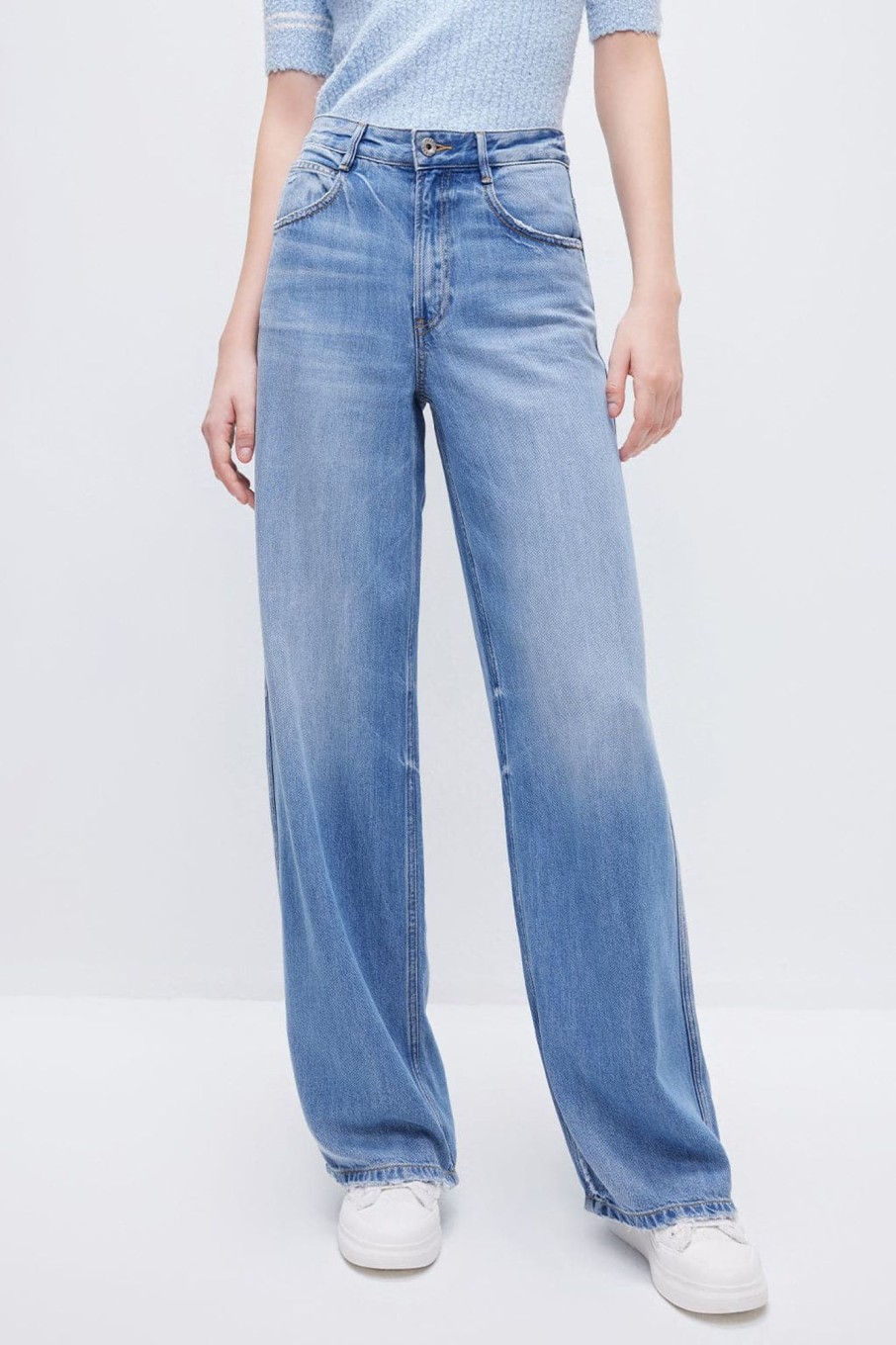 MISS SIXTY Wide Leg | Relaxed Fit Denim Jeans With Tencel Drape Light Blue