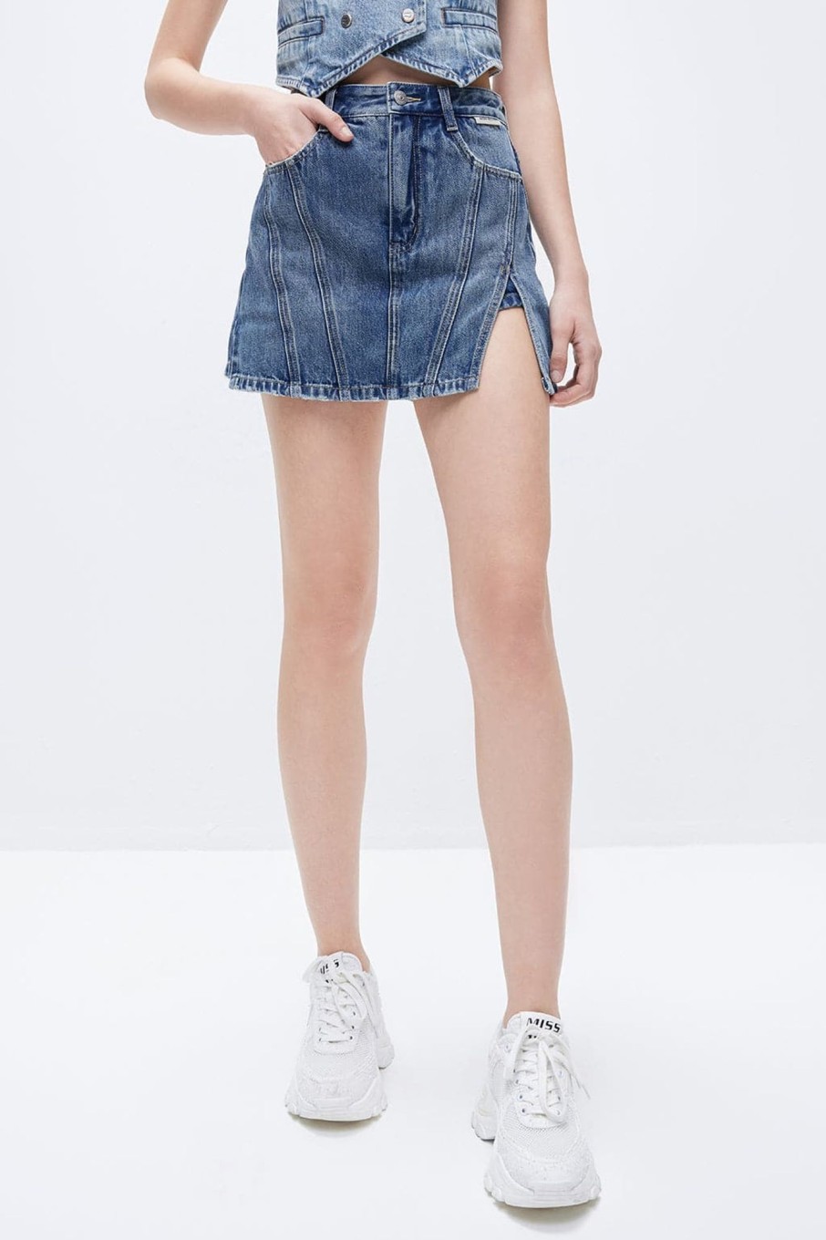 MISS SIXTY Shorts | Sexy Slit Denim Culottes