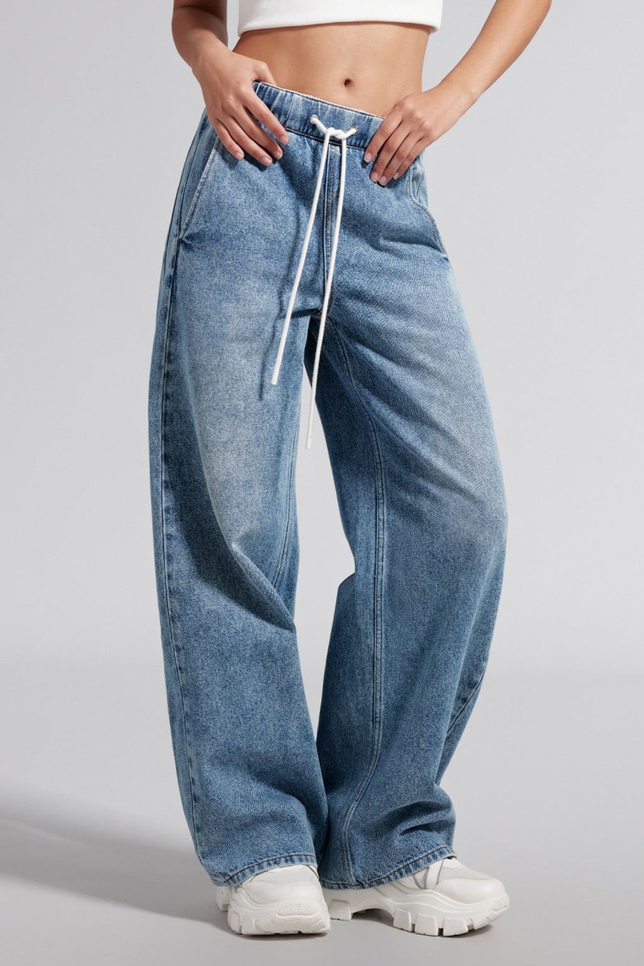 MISS SIXTY Straight | Straight-Leg Jeans With Elastic Waist Light Blue