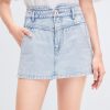 MISS SIXTY Shorts | Linen Blend High Waist Denim Shorts Light Blue