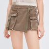 MISS SIXTY Shorts | Vintage Cargo Style Denim Skirt Khaki