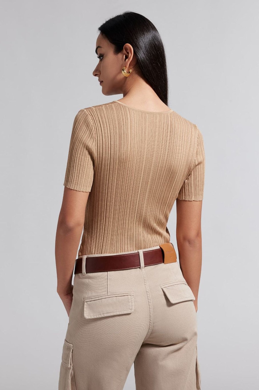 MISS SIXTY Sweaters | V-Neck Knit Top With Mulberry Silk