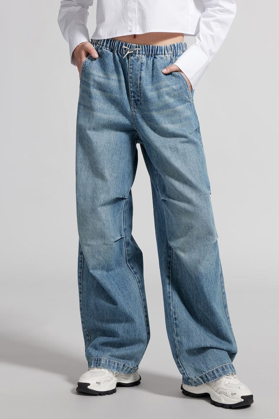 MISS SIXTY Straight | Elastic Waisted Sporty Jeans Light Blue