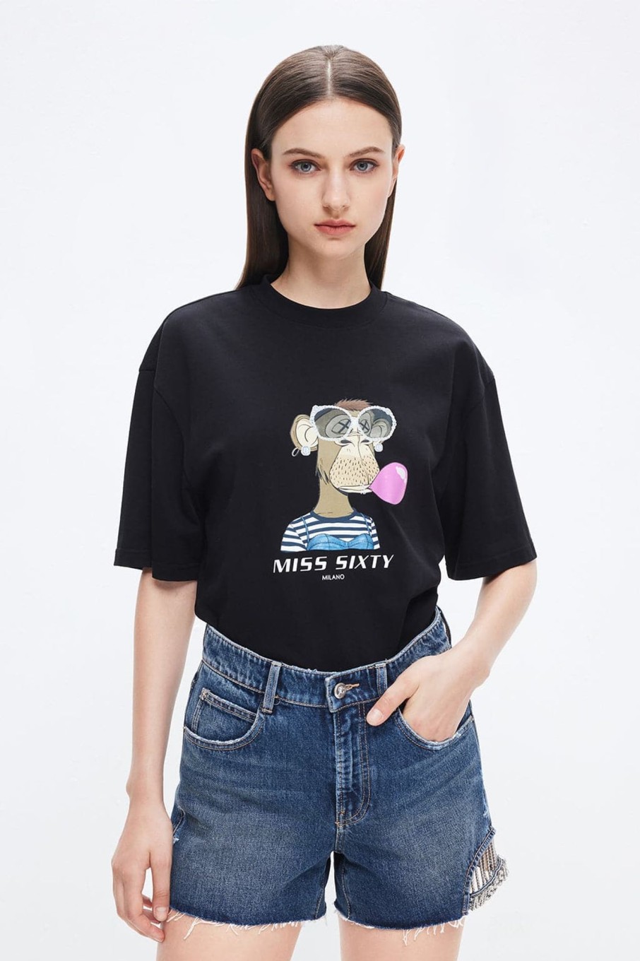 MISS SIXTY Tops | Nft Capsule Round Neck Print T-Shirt