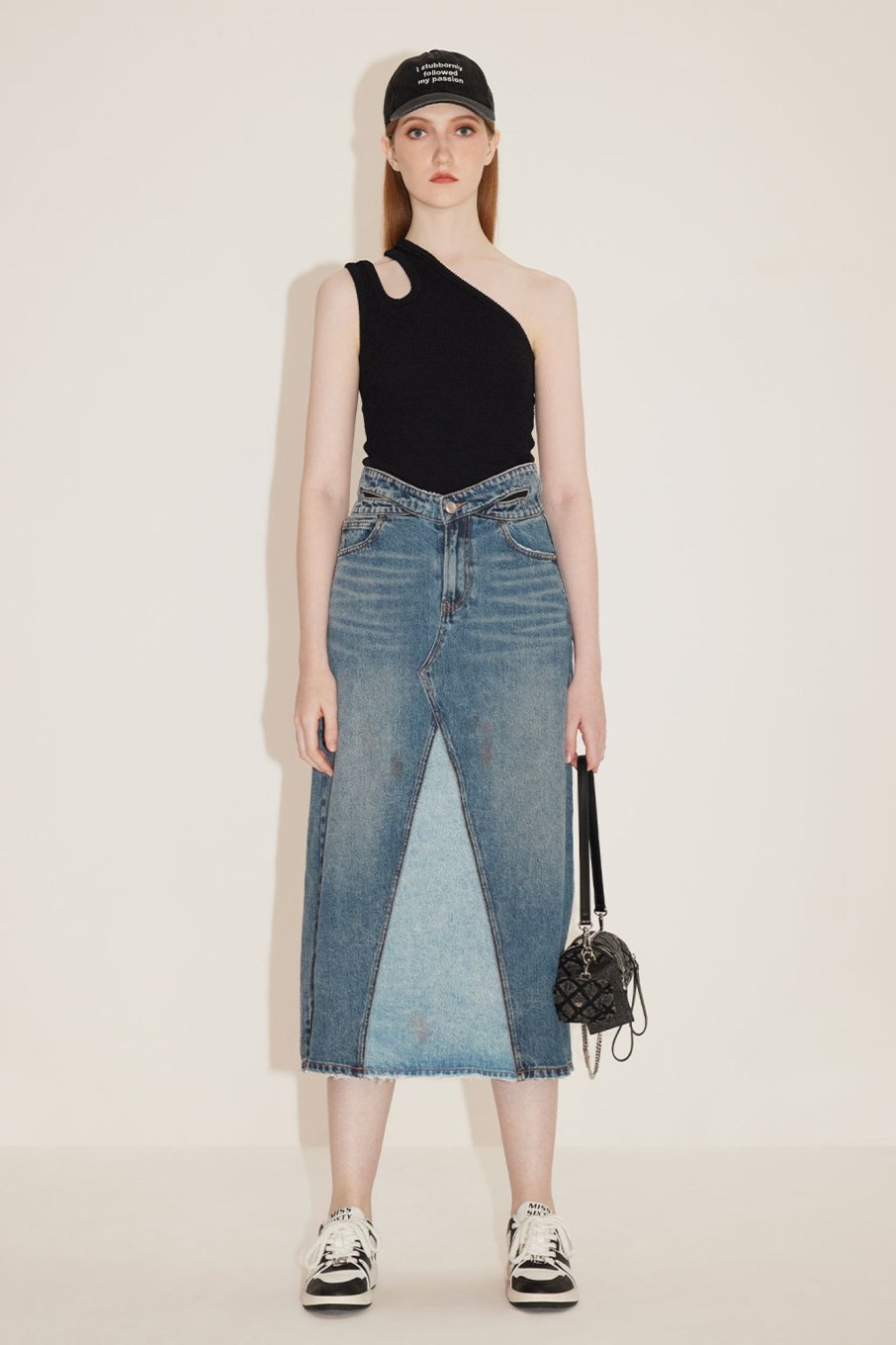 MISS SIXTY Skirts | Contrasting Colour Hollow Butterfly Denim Skirt Middle Blue