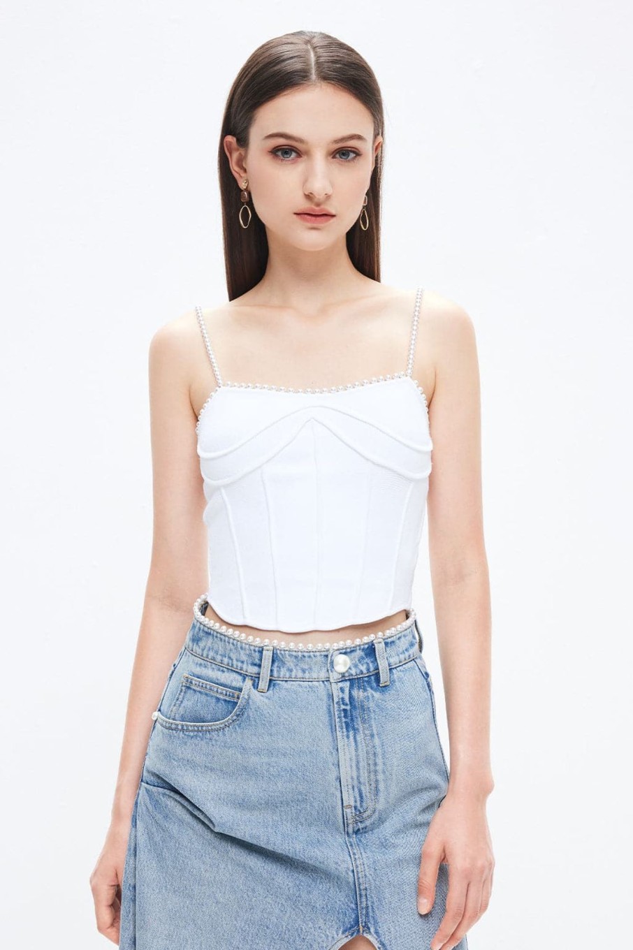 MISS SIXTY Fall-Winter | Angel Collection Pearl Strap Elastic Tank Top