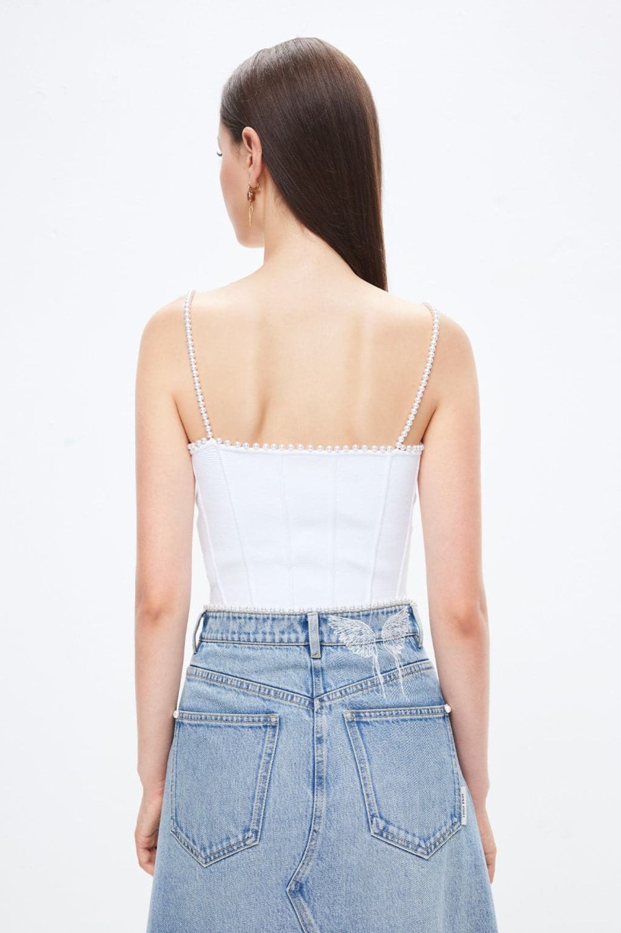 MISS SIXTY Fall-Winter | Angel Collection Pearl Strap Elastic Tank Top