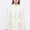 MISS SIXTY Jackets & Outerwears | Elegance Tweed Blazer Off White