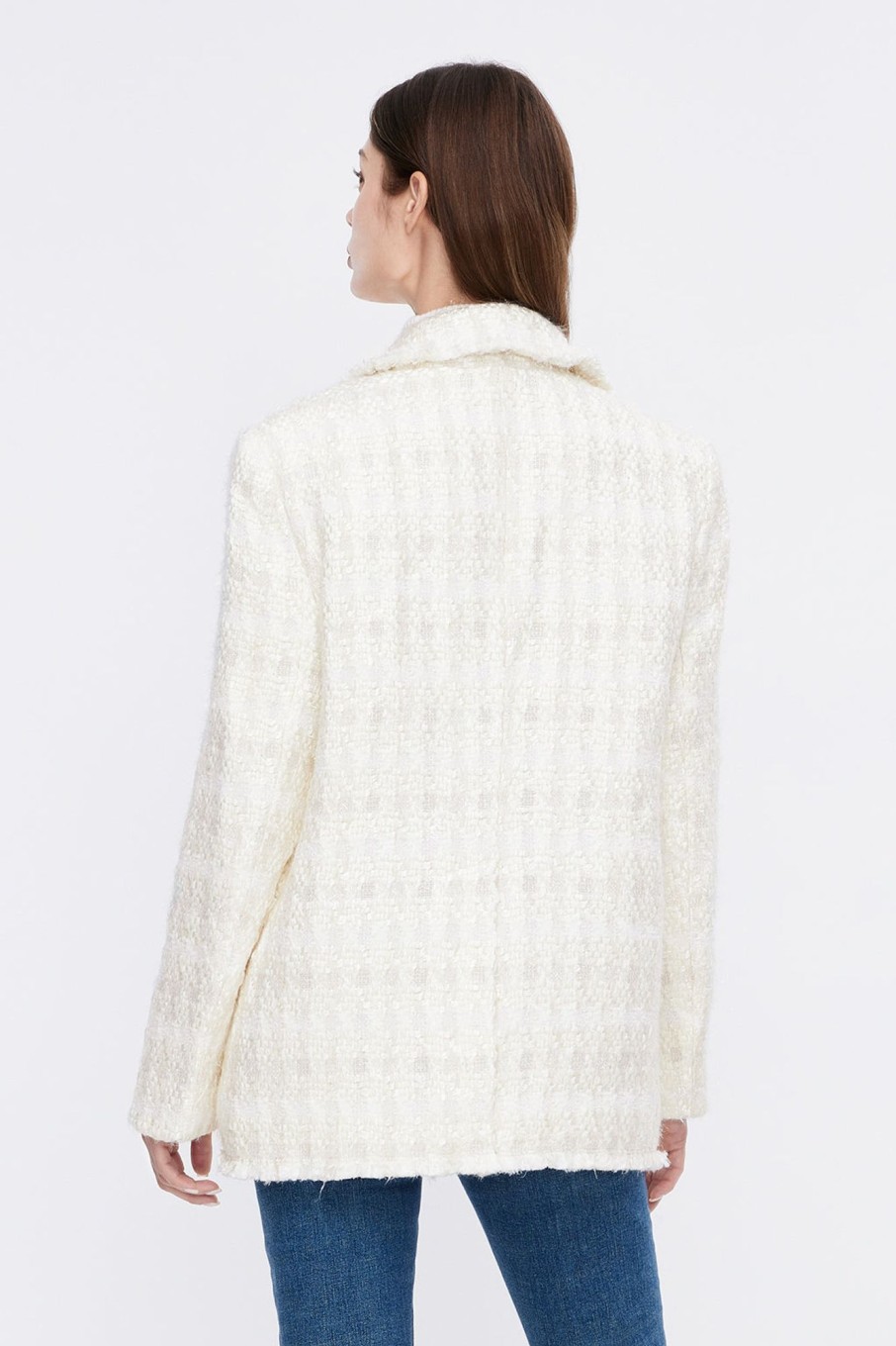 MISS SIXTY Jackets & Outerwears | Elegance Tweed Blazer Off White