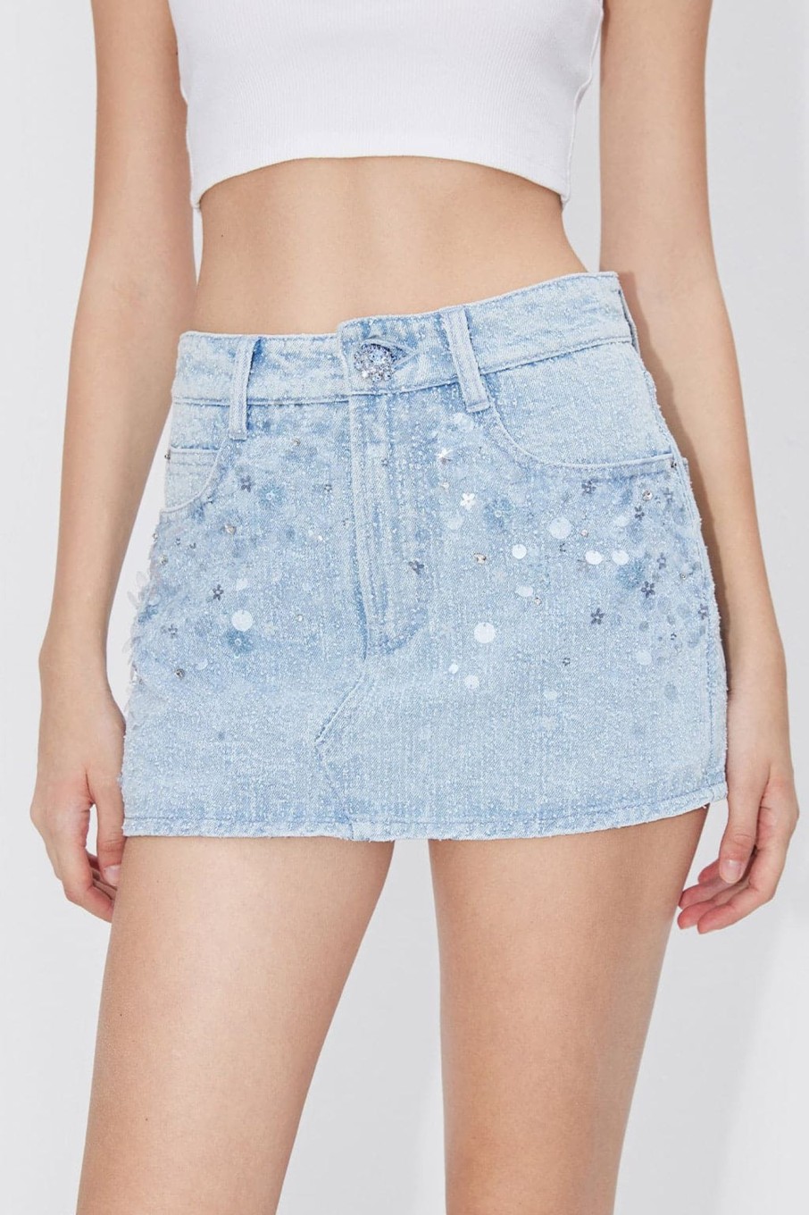 MISS SIXTY Shorts | Delicate Denim Culottes Light Blue