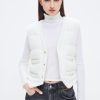 MISS SIXTY Jackets & Outerwears | Beige Stylish Cropped Down Vest Off White