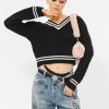 MISS SIXTY Sweaters | V-Neck Colour-Block Wool Knit Jumper