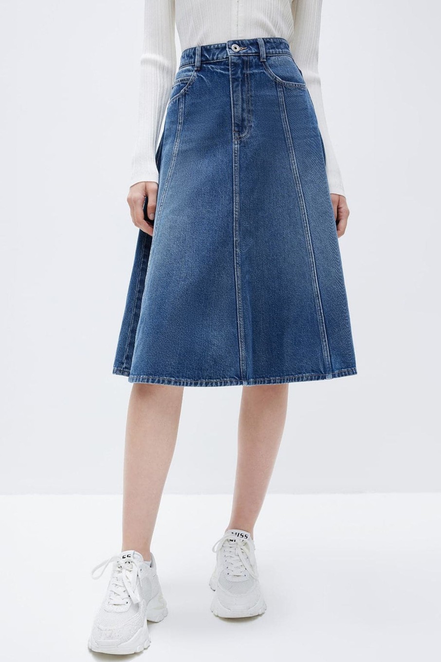 MISS SIXTY Skirts | Cotton High Waist Denim Skirt Middle Blue