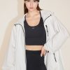 MISS SIXTY Jackets & Outerwears | Hooded Loose Fit Sporty Windbreaker Jacket White