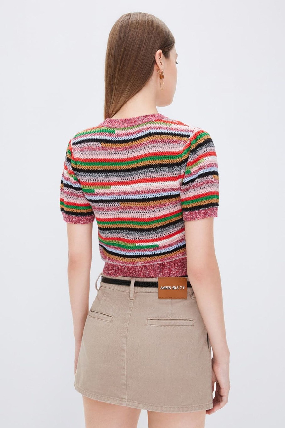 MISS SIXTY Sweaters | Colour Striped Panel Sweatshirt Multicolour