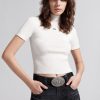 MISS SIXTY Sweaters | Mock Turtleneck Embroidered Knit Top