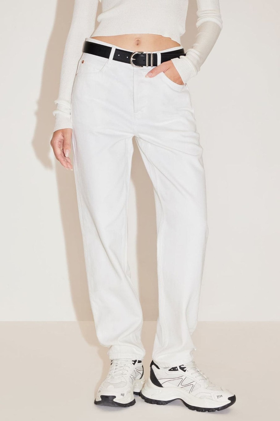 MISS SIXTY Straight | Straight Fit Cropped Jeans In White