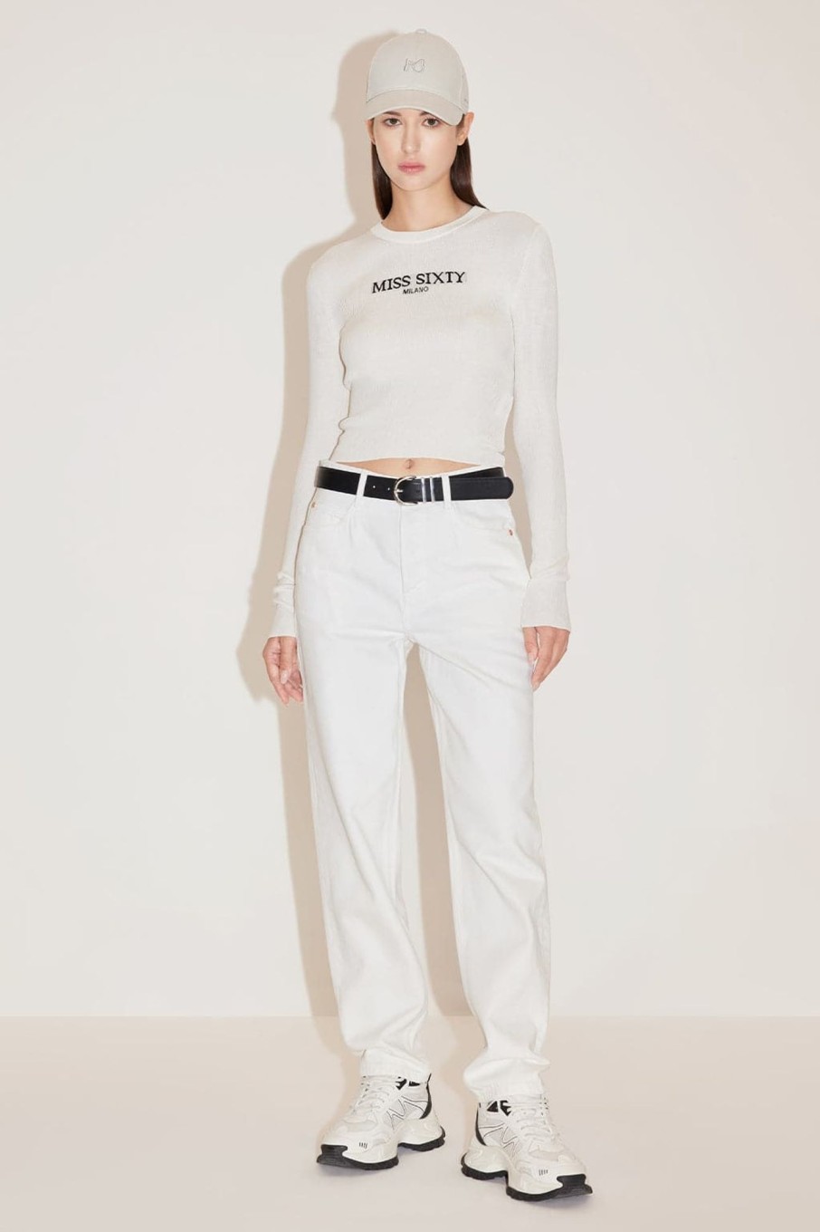 MISS SIXTY Straight | Straight Fit Cropped Jeans In White