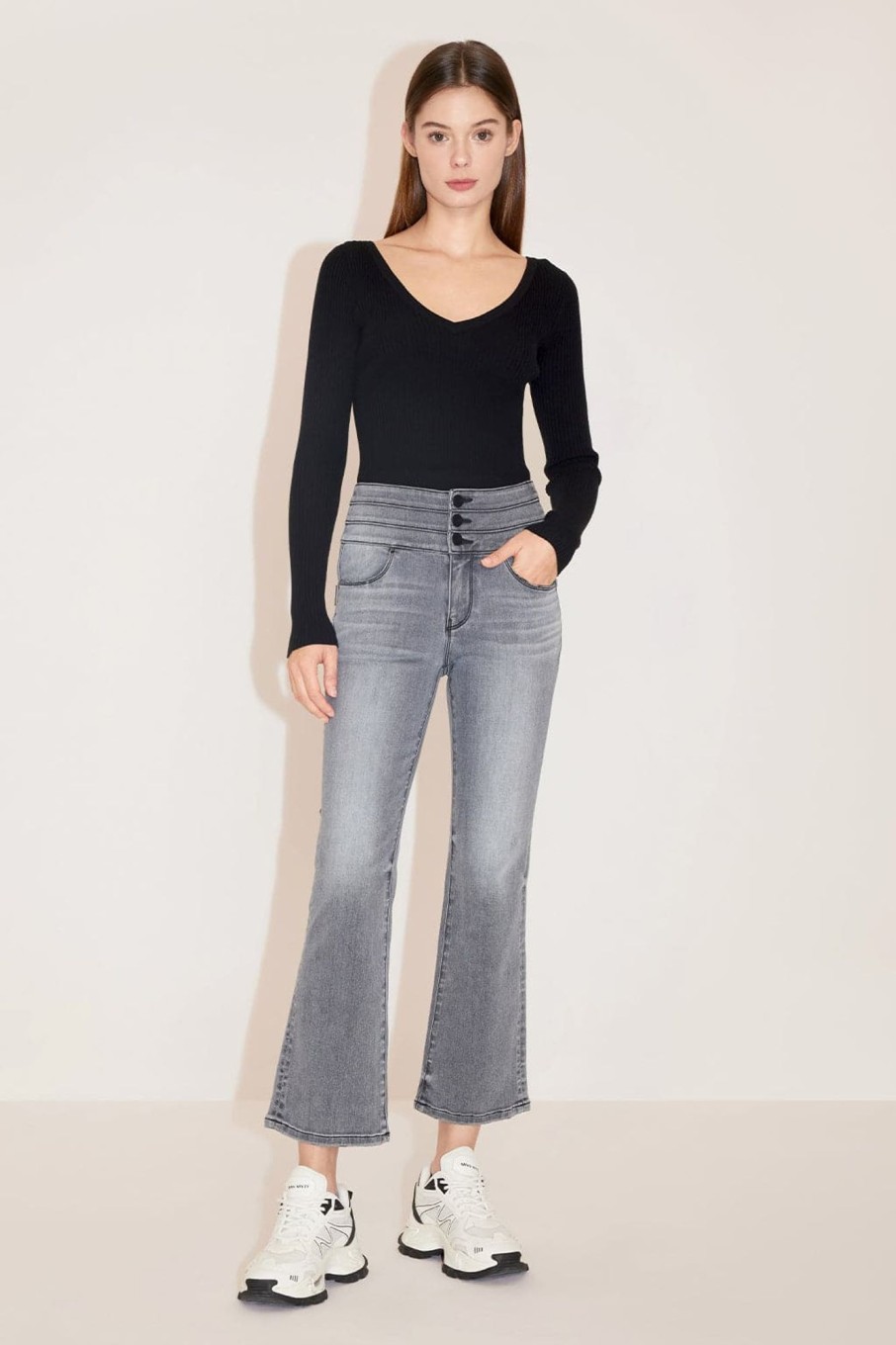 MISS SIXTY Flare | High Waist Flared Jeans Light Grey