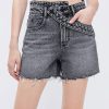 MISS SIXTY Shorts | Stylish Frayed Denim Shorts Black Fog