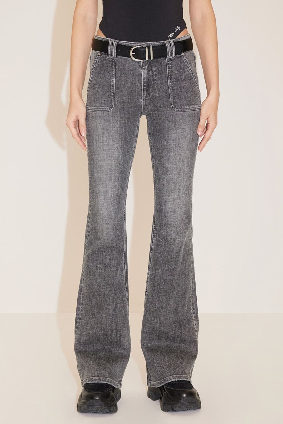 MISS SIXTY Flare | Vintage Dark Gray Bootcut Jeans Black Fog