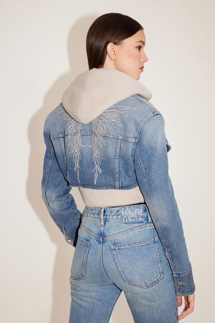 MISS SIXTY Fall-Winter | Angel Collection Vintage Cropped Denim Jacket Middle Blue