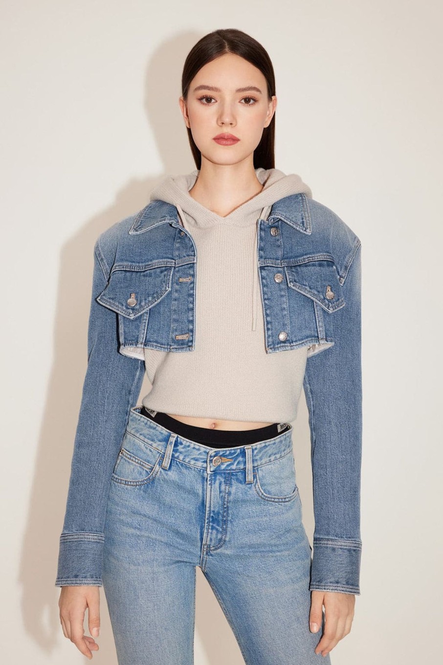 MISS SIXTY Fall-Winter | Angel Collection Vintage Cropped Denim Jacket Middle Blue