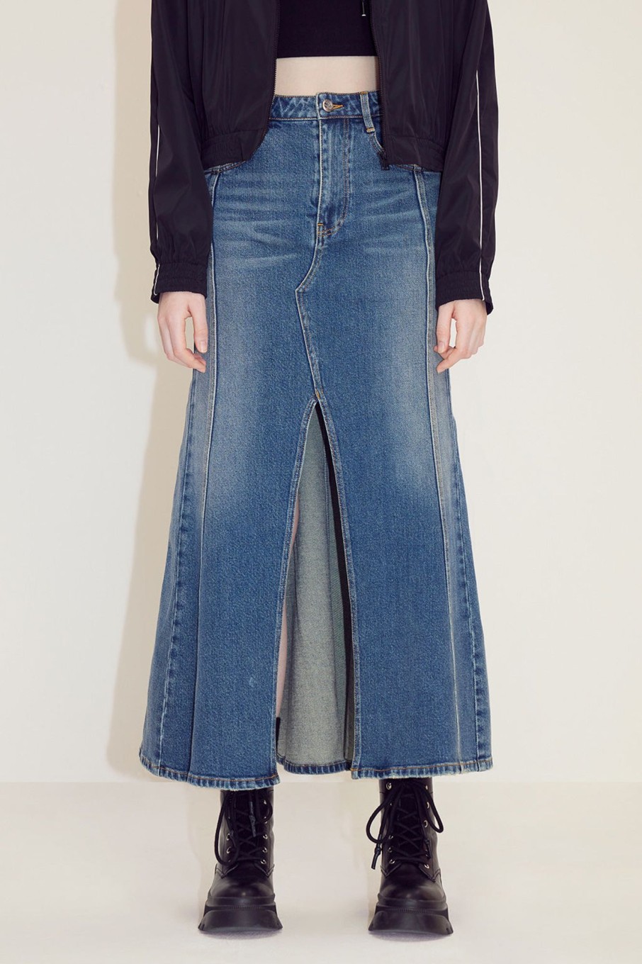 MISS SIXTY Skirts | Sexy Front Slit Retro Denim Skirt Middle Blue