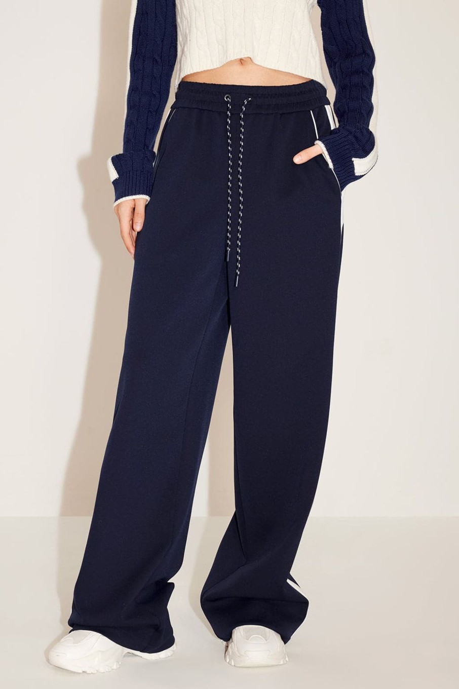 MISS SIXTY Pants & Jumpsuits | Striped Track Pant With Elastic Waist