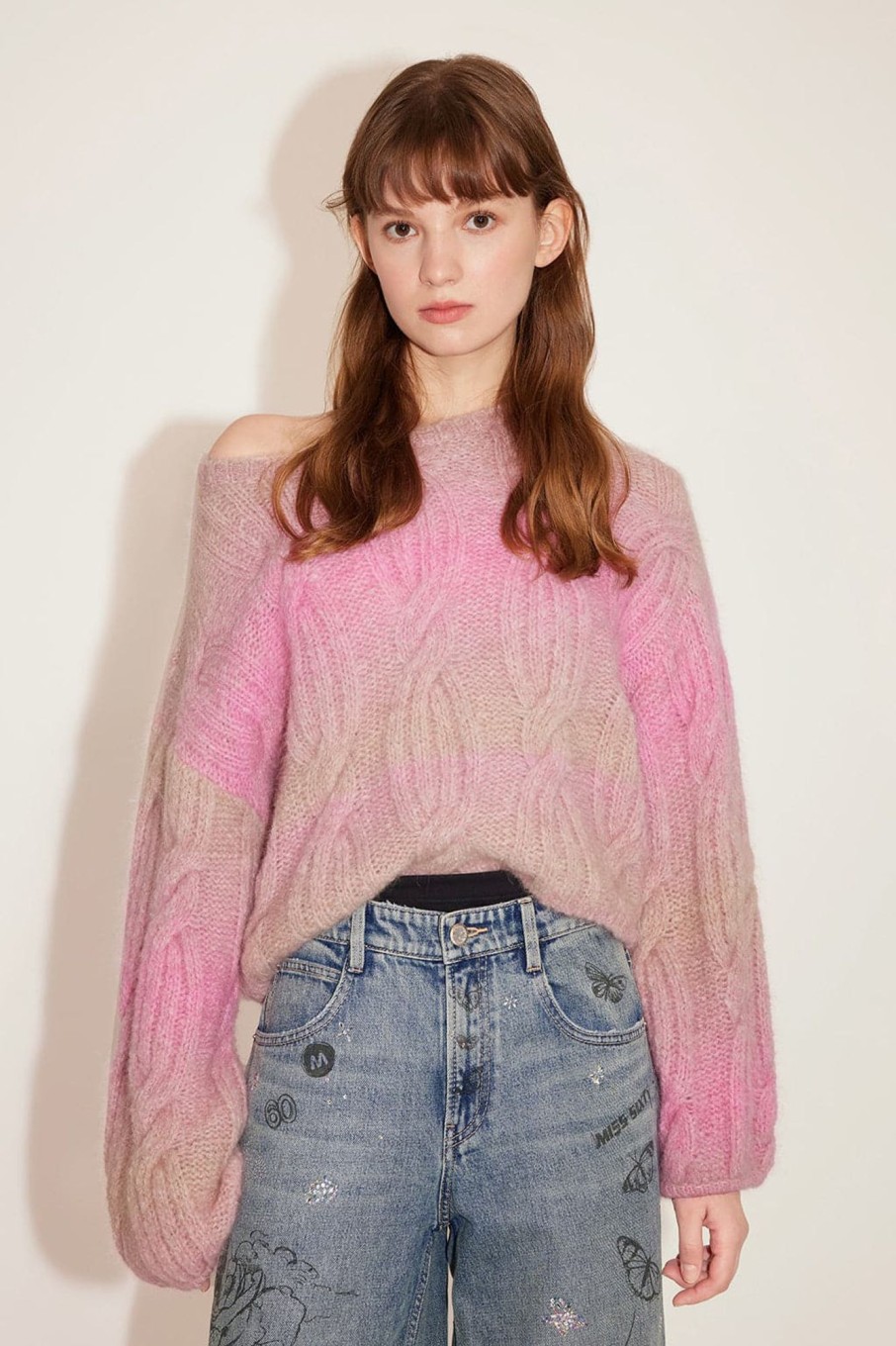 MISS SIXTY Sweaters | Retro Colorful Loose Casual Knitted Sweater Pink