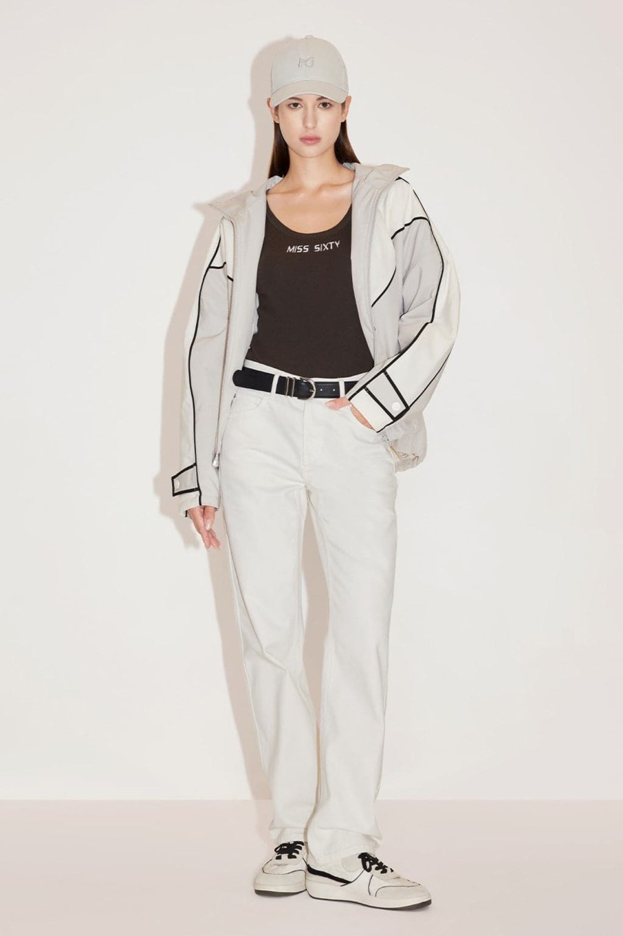 MISS SIXTY Straight | Straight Pants With Crystal Chain White