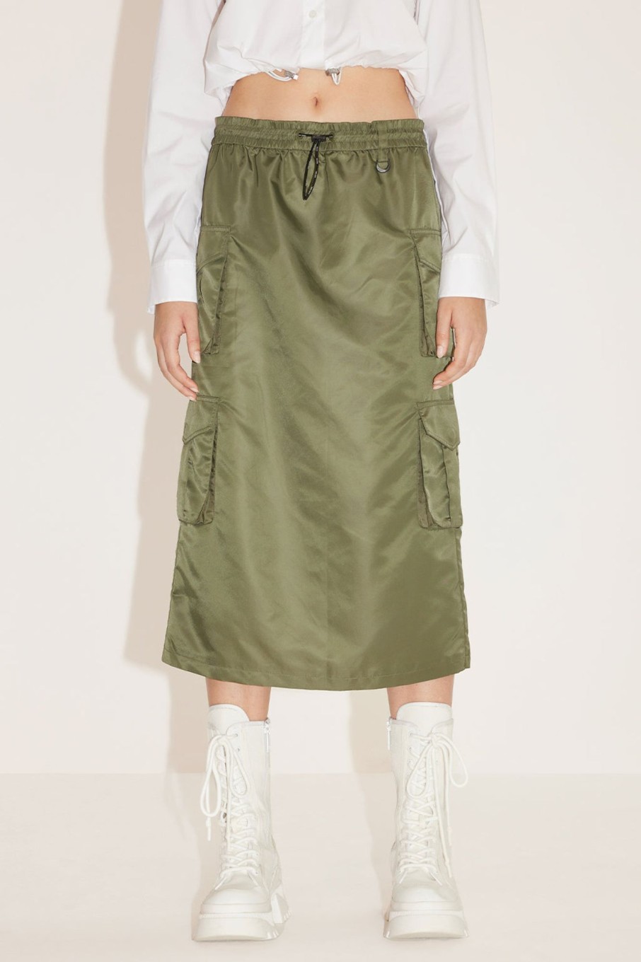 MISS SIXTY Skirts | Vintage Utility Slit Skirt Army Green