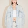 MISS SIXTY Tops | Casual Style Long Denim Shirt Light Blue