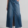 MISS SIXTY Skirts | Split-Hem Denim Maxi Skirt Dark Blue