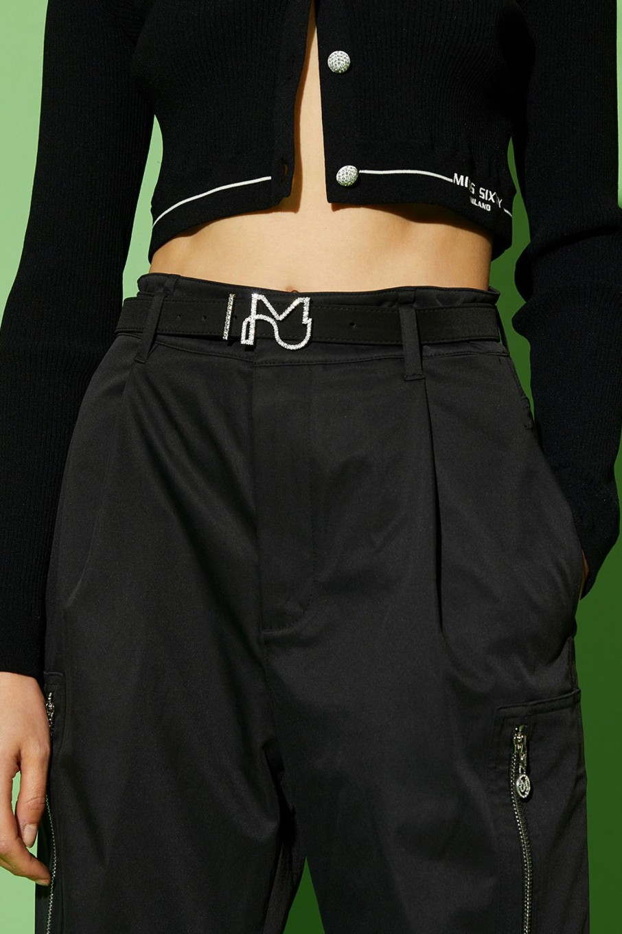 MISS SIXTY Pants & Jumpsuits | Belted Cargo Track Pants Black