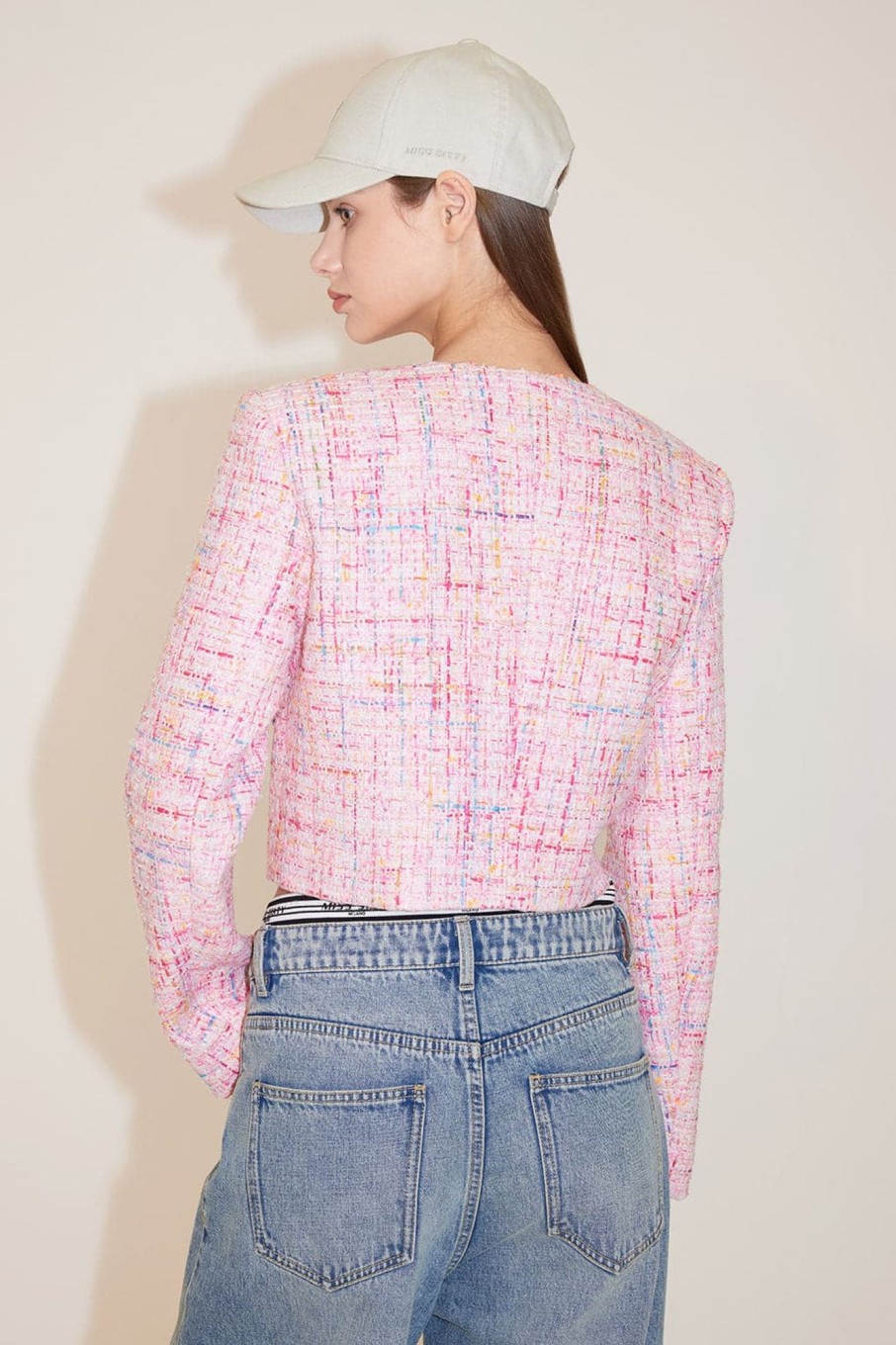 MISS SIXTY Jackets & Outerwears | Round Neck Cropped Jacket Pink