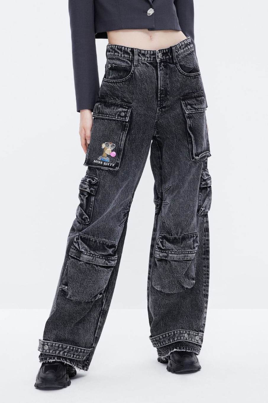 MISS SIXTY Jeans | Nft Capsule American Vintage Cargo Style Jeans Black Fog