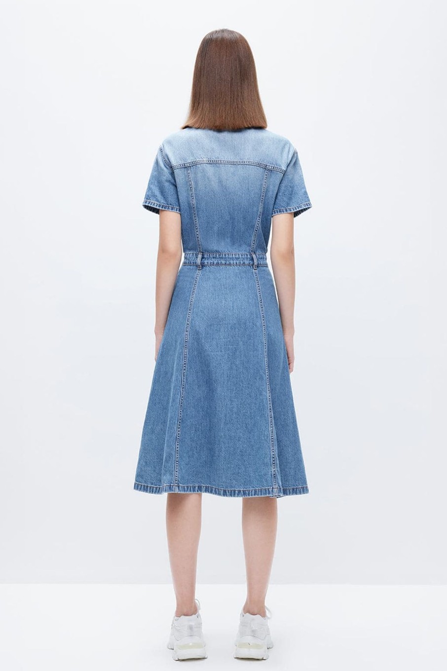 MISS SIXTY Dresses | Cotton Short Sleeves Denim Dress Deep Blue