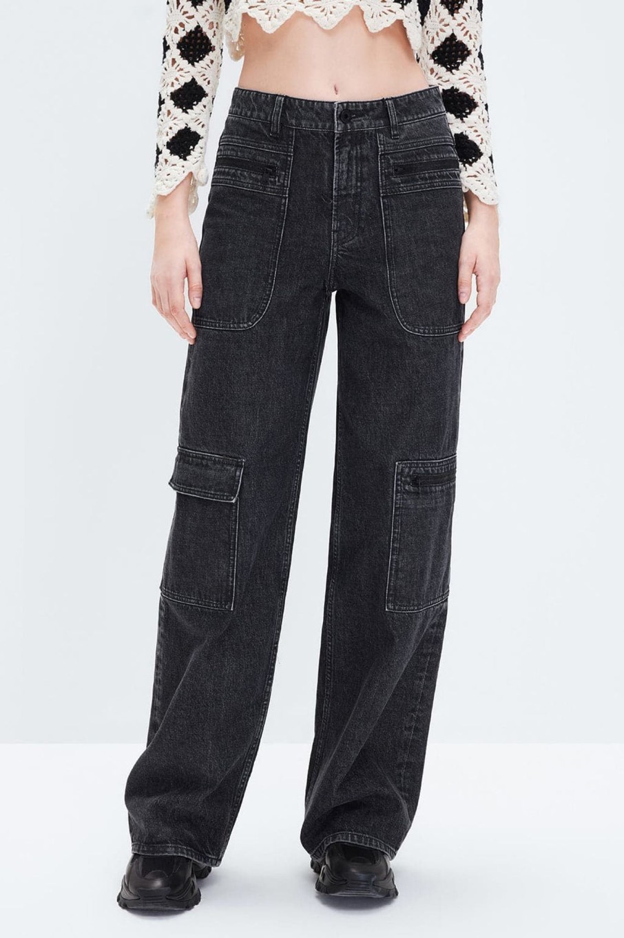 MISS SIXTY Straight | Vintage Cargo Straight Jeans Black Fog