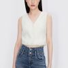 MISS SIXTY Tops | Forbidden City Culture Development Tweed Cropped Vest Off White