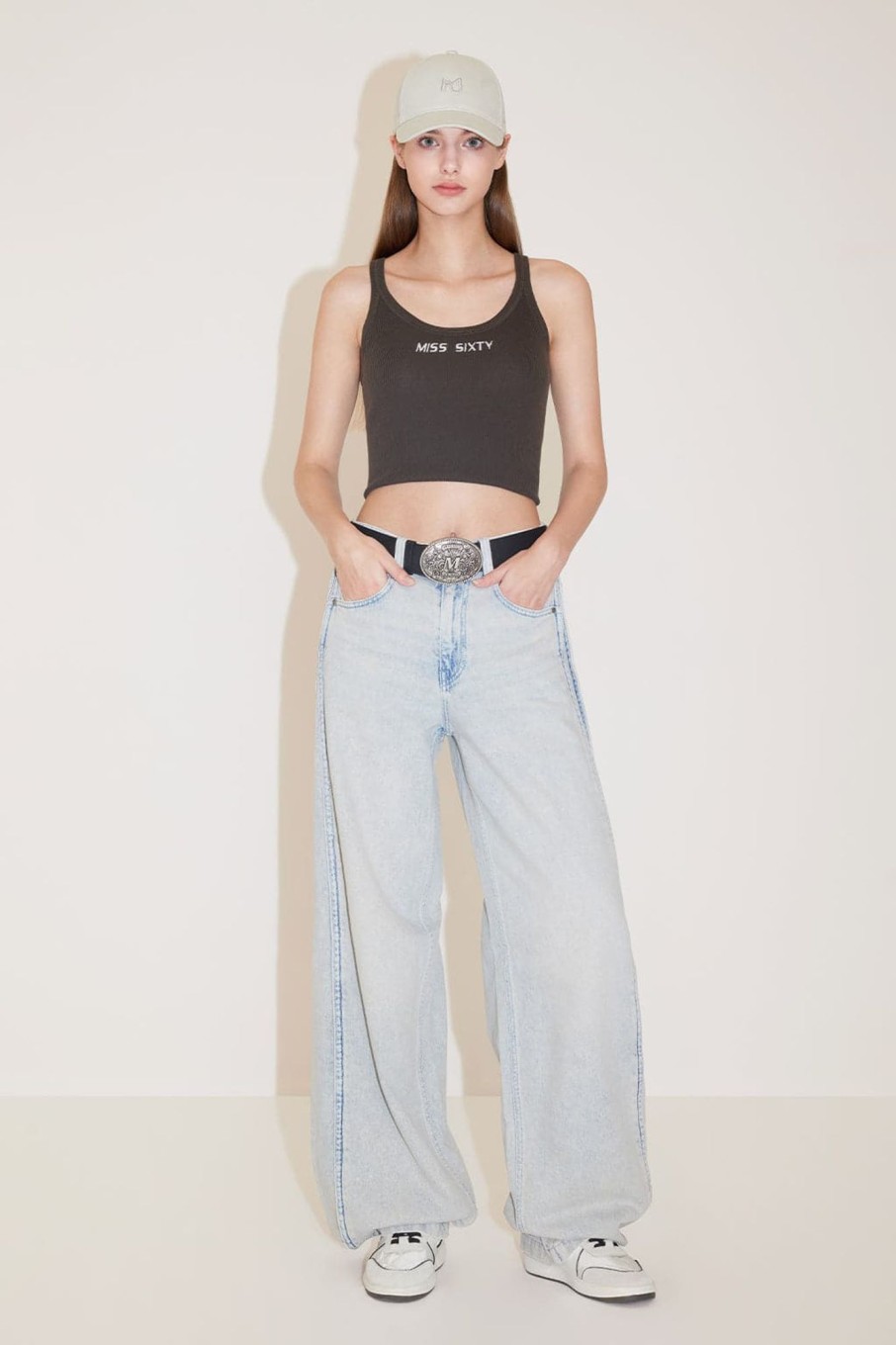 MISS SIXTY Wide Leg | High Waist Adjustble Wide Leg Jeans Light Blue