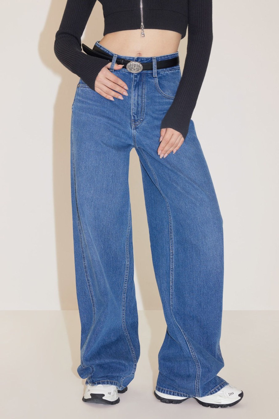 MISS SIXTY High Waist | Vintage Asymmetrical Street Style Jeans Middle Blue