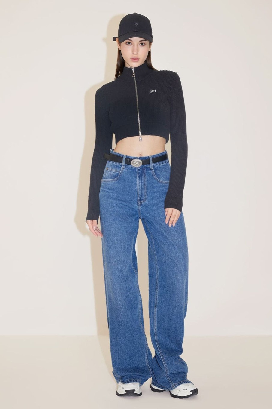 MISS SIXTY High Waist | Vintage Asymmetrical Street Style Jeans Middle Blue