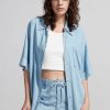 MISS SIXTY Tops | Baby Blue Denim Shirt With Tencel Light Blue