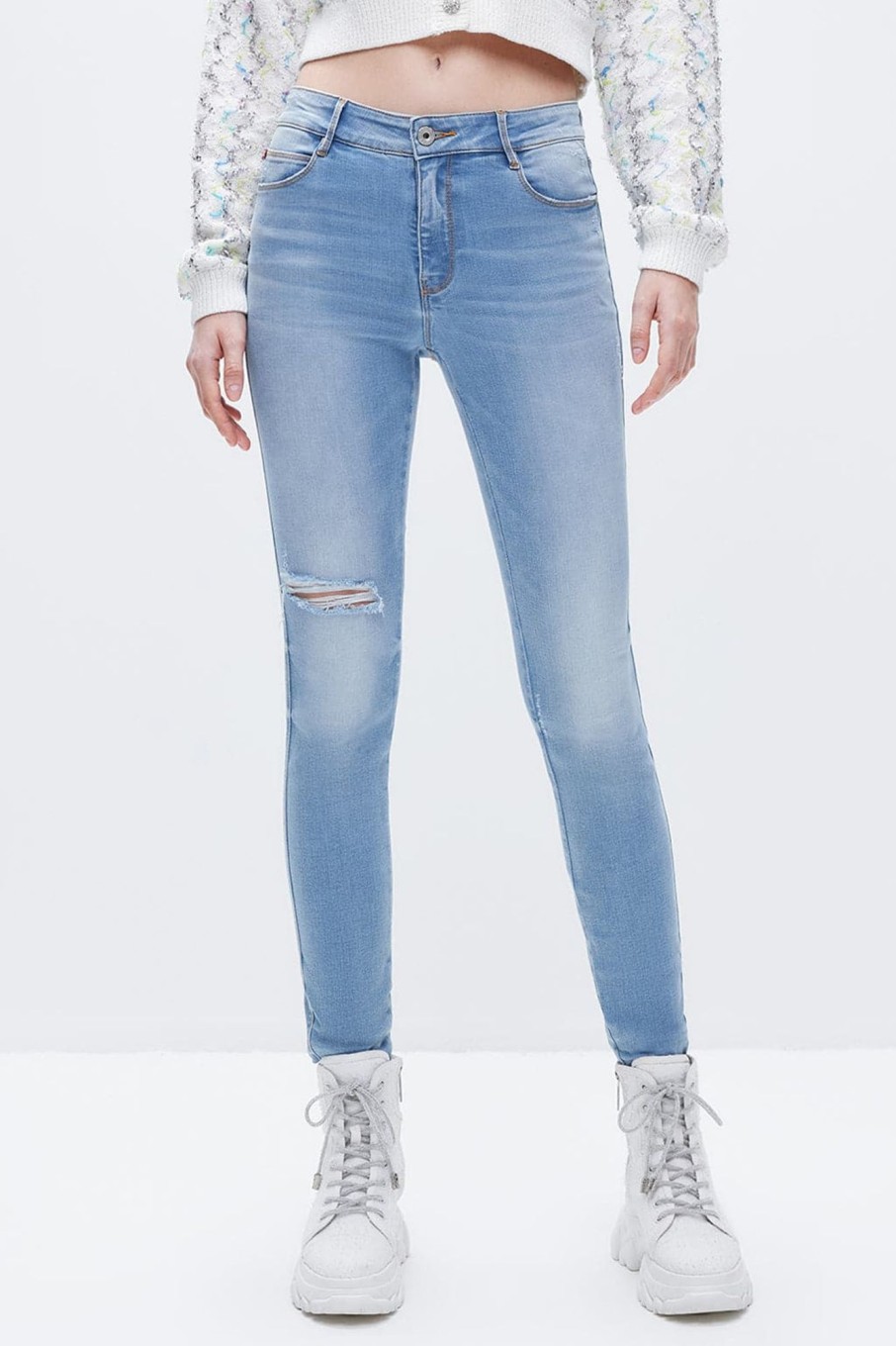 MISS SIXTY Push Up | Stylish Slim Fit Ripped Jeans Light Blue