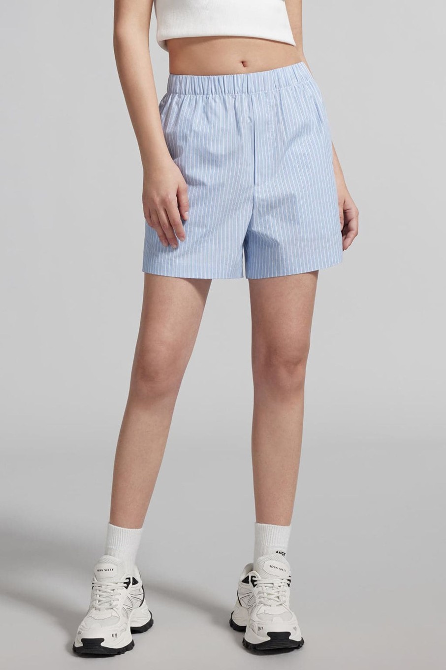 MISS SIXTY Shorts | Blue And White Striped Denim Shorts Blue/White